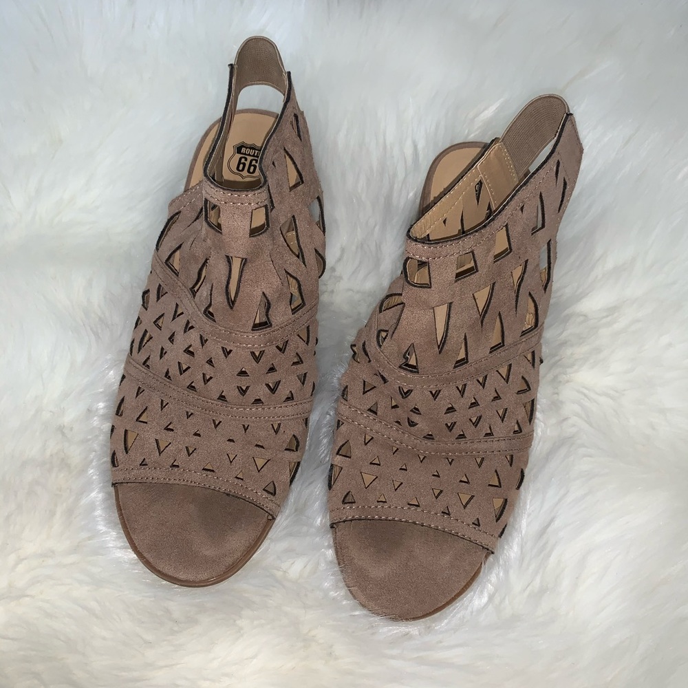 Brown Open-Toed Booties